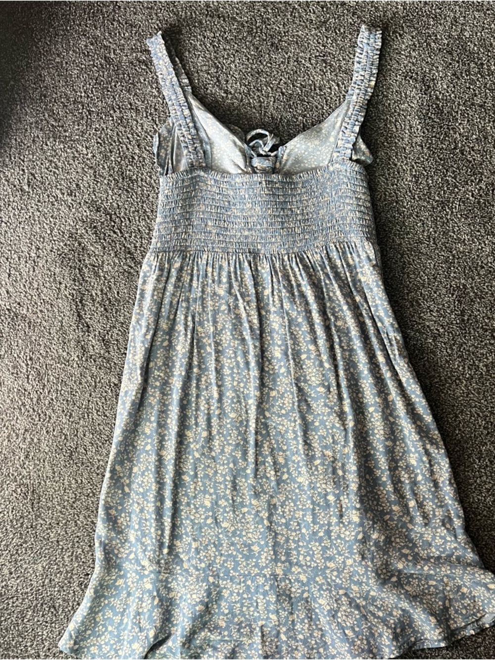 American Eagle Outfitters Blue Floral Sundress with Tie Detail - Picture 4 of 7